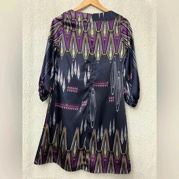 Ophelia Satin Dress Ode To Neon Revival Sz Med Purple Retro Hippy Modern Shift - Picture 13 of 14